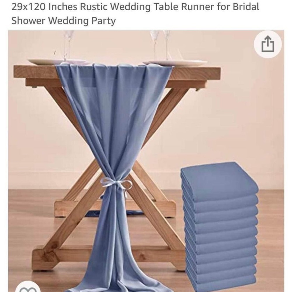 Wedding decor: 7 dusty blue table runners